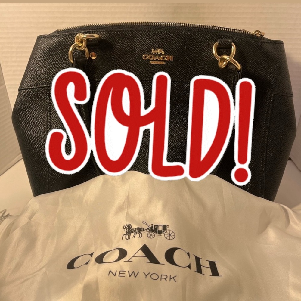 Coach Black Structured Leather Satchel
